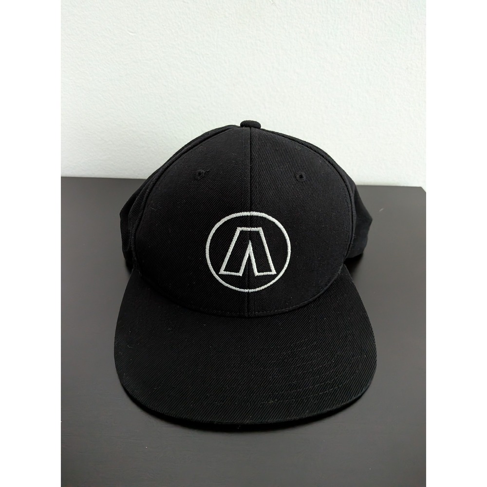 A Circle / Upside Down V Circle Logo Snapback Hat Black The Classics OSFM